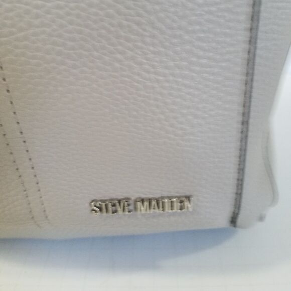 Steve Madden Taupe Grey Hobo Tote Shoulder Bag Top Handle Convertible Purse - Picture 5 of 9